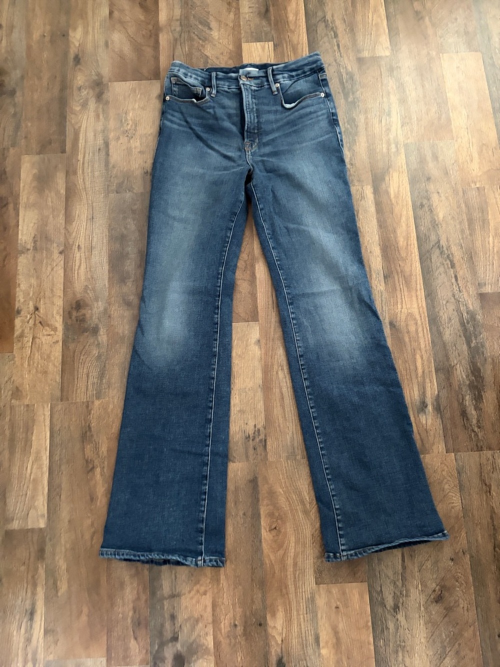 Good American Dark Blue Flare Jeans